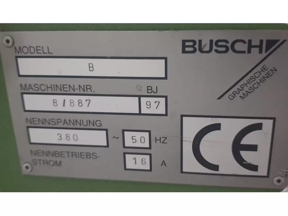 1997 BUSCH Machines B Etiket Kesme Makinesi